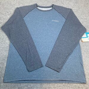 Men's Columbia Long Sleeve Raglan Tee Blue Size XL Omni-Wick NWT